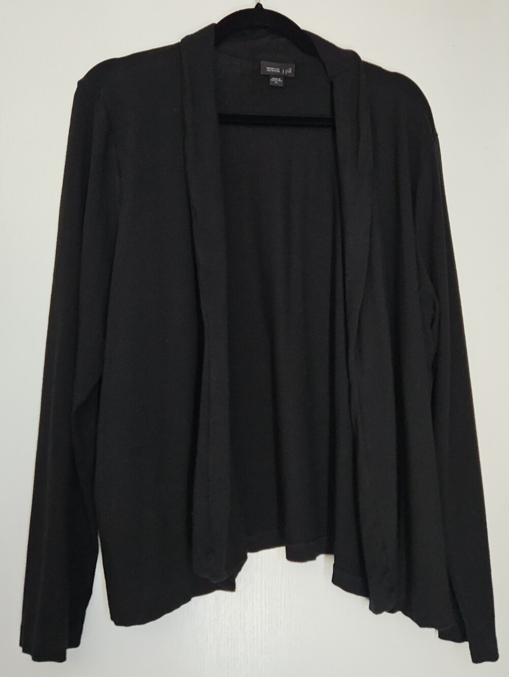 J. Jill Black Soft Open-Front Shawl Collar Draped Cardigan/Blazer, XL, 14-18